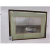 Image 1 : Framed Beached Sailboat - 18"  X  20"