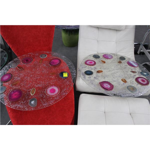 Art Glass Round Approx 30" Diameter Table Top 2 x the money