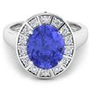Image 2 : 14KT White Gold 3.43ct Tanzanite and Diamond Ring
