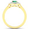 Image 4 : 14KT Yellow Gold 0.70ct Zambian Emerald and Diamond Ring