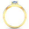 Image 4 : 14KT Yellow Gold 0.96ctw Aquamarine and Diamond Ring