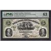 Image 1 : 1861 $5 Charleston SC Obsolete PMG 63