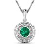 Image 2 : 14KT White Gold 1.8ctw Zambian Emerald and Diamond Pendant