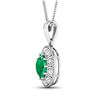 Image 3 : 14KT White Gold 1.8ctw Zambian Emerald and Diamond Pendant