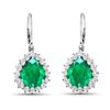 Image 2 : 14KT White Gold 2.88ctw Zambian Emerald and Diamond Earrings