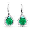 Image 3 : 14KT White Gold 2.88ctw Zambian Emerald and Diamond Earrings