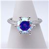 Image 1 : Plated 14KT White Gold 3 Ct VVs1 Rainbow Fire Moissanite Ring