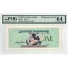 Image 1 : 1987A $1 Mickey Disney Dollar PMG 64