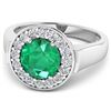 Image 3 : 14KT White Gold 1.8ct Zambian Emerald and Diamond Ring