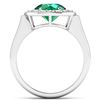 Image 4 : 14KT White Gold 1.8ct Zambian Emerald and Diamond Ring