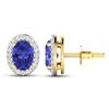 Image 4 : 14KT Yellow Gold 1.24ctw Tanzanite and Diamond Earrings