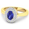 Image 3 : 14KT Yellow Gold 0.75ct Tanzanite and Diamond Ring