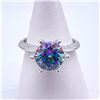 Image 1 : Plated 14KT Gold 3 Ct VVs1 Russian Simulated Alexandrite Ring
