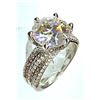 Image 1 : 14 K White Gold Plate 5 Ct VVS1 Simulated  Diamond Ring