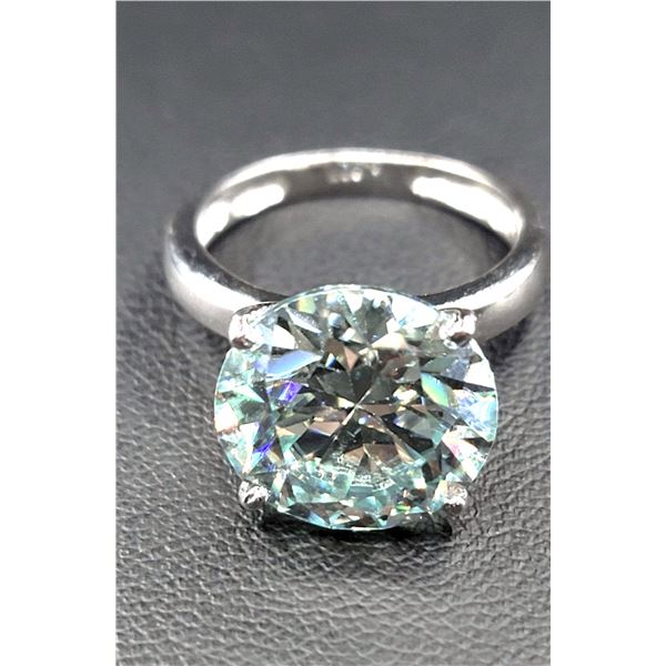 Plated 14KT White Gold 7.25ct Vvs1 Ice Blue Fire Moissanite Ring
