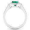 Image 4 : 14KT White Gold 1.53ctw Zambian Emerald and Diamond Ring