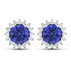 Image 1 : 14KT White Gold 1.44ctw Tanzanite and Diamond Earrings