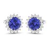 Image 2 : 14KT White Gold 1.44ctw Tanzanite and Diamond Earrings