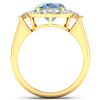 Image 4 : 14KT Yellow Gold 2.9ct Aquamarine and Diamond Ring