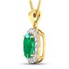 Image 2 : 14KT Yellow Gold 2.5ctw Zambian Emerald and Diamond Pendant