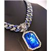 Image 2 : Plate 14Kt White Gold Simulated Tanzanite Pendant Necklace