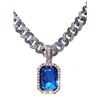 Image 3 : Plate 14Kt White Gold Simulated Tanzanite Pendant Necklace