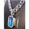 Image 4 : Plate 14Kt White Gold Simulated Tanzanite Pendant Necklace