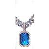 Image 7 : Plate 14Kt White Gold Simulated Tanzanite Pendant Necklace
