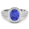 Image 2 : 14KT White Gold 1.41ct Tanzanite and Diamond Ring