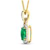 Image 3 : 14KT Yellow Gold 1.74ctw Zambian Emerald and Diamond Pendant