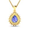 Image 3 : 14KT Yellow Gold 3.25ctw Tanzanite and Diamond Pendant