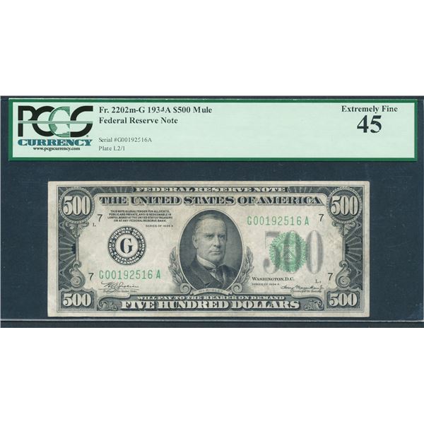 1934A $500 Chicago FRN PCGS 45