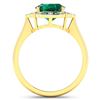 Image 4 : 14KT Yellow Gold 2.07ctw Zambian Emerald and Diamond Ring