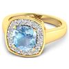 Image 2 : 14KT Yellow Gold 1.48ct Aquamarine and Diamond Ring
