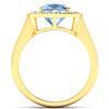 Image 4 : 14KT Yellow Gold 1.48ct Aquamarine and Diamond Ring