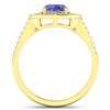 Image 4 : 14KT Yellow Gold 1.09ctw Tanzanite and Diamond Ring