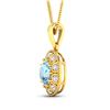Image 3 : 14KT Yellow Gold 1.9ctw Aquamarine and Diamond Pendant