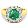 Image 2 : 14KT Yellow Gold 2.07ct Zambian Emerald and Diamond Ring
