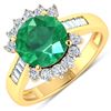 Image 1 : 14KT Yellow Gold 2.75ct Zambian Emerald and Diamond Ring