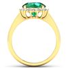 Image 4 : 14KT Yellow Gold 2.75ct Zambian Emerald and Diamond Ring