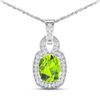 Image 1 : 14KT White Gold 2ctw Peridot and Diamond Pendant