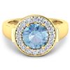 Image 2 : 14KT Yellow Gold 1.9ct Aquamarine and Diamond Ring