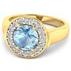 Image 3 : 14KT Yellow Gold 1.9ct Aquamarine and Diamond Ring