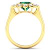 Image 4 : 14KT Yellow Gold 1.8ctw Zambian Emerald and Diamond Ring