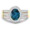 Image 3 : 14KT Yellow Gold 1.9ctw London Blue Topaz and Diamond Ring