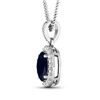 Image 2 : 14KT White Gold 1.30ct Blue Sapphire and Diamond Pendant with Chain