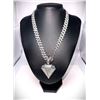 Image 1 : 103.5 Gram 18 Kt White Gold Plate Simulated Diamond Pendant Necklace
