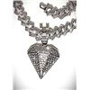 Image 6 : 103.5 Gram 18 Kt White Gold Plate Simulated Diamond Pendant Necklace