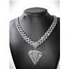 Image 7 : 103.5 Gram 18 Kt White Gold Plate Simulated Diamond Pendant Necklace