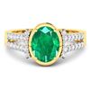 Image 3 : 14KT Yellow Gold 1.53ctw Zambian Emerald and Diamond Ring
